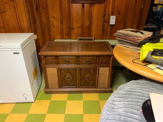 Vintage Wood Console Stereo Cabinet