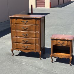 Antique Highboy Dresser And Nightstand 