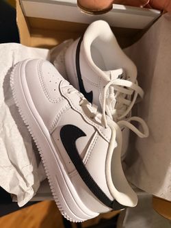 Nike Air Force 1 White Black Swoosh Sneakers