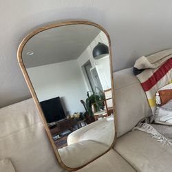 Arched wood frame mirror 