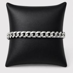 925 Sterling Silver Curb Link Chain Men’s Bracelet Size 9”