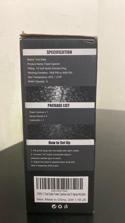 Tool Daily Foam Cannon with 5 Spray Nozzles