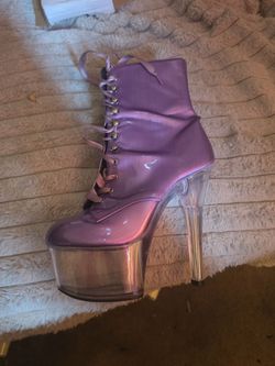 Pleaser Aspire-1020 HG Metallic Purple Boots - Size 8