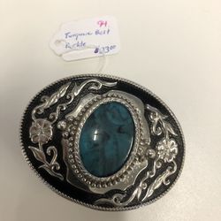Well Kept Turquoise Belt Buckle In Great Shape