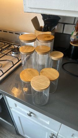 Glass Storage Jars with Bamboo Lids