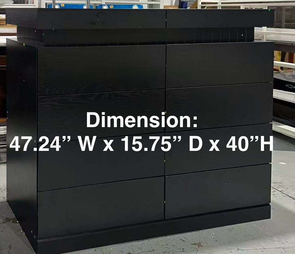 🥨8 Drawer Dresser with & Power Outlet, Top can be stretched Dresser for Bedroom with LED Light, Modern Chest of Drawer Double Wide Drawers Organizer