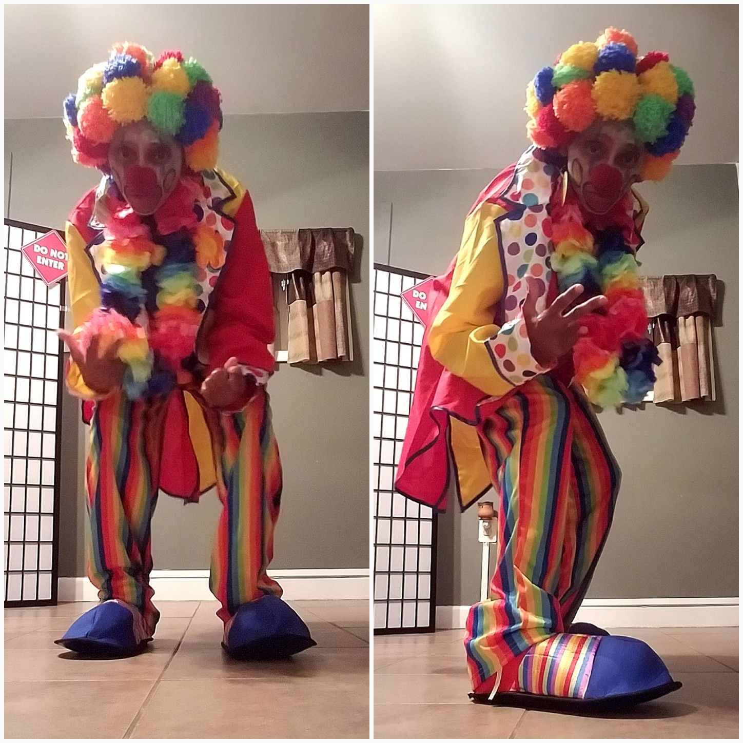 CLOWN MASCOT COSTUME WITH BALLOONS & ACCESSORIES