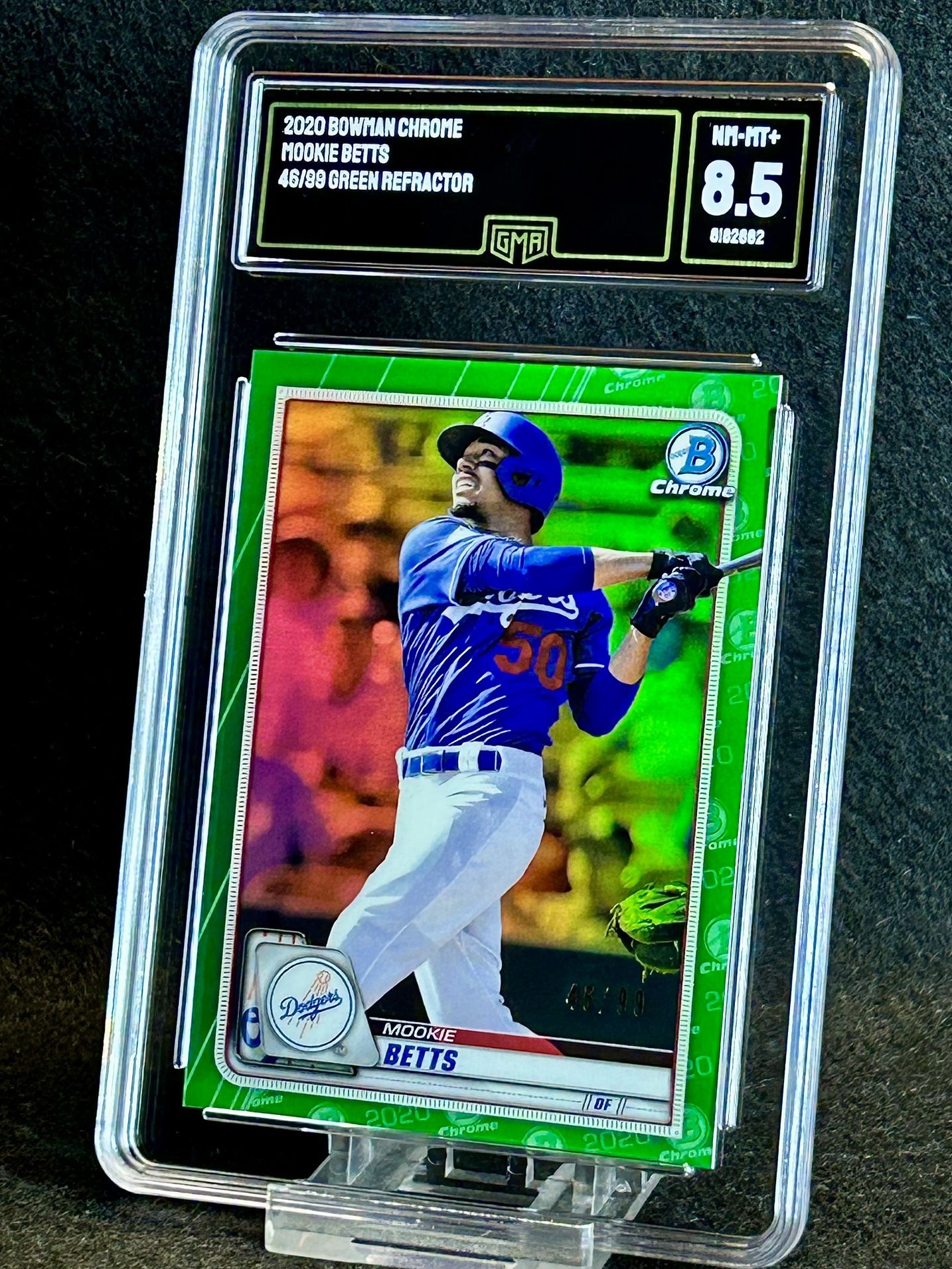2020 Bowman Chrome π₯ Mookie Betts π₯ Green Refractor /99 GMA 8.5 NM-MT π - Los Angeles Dodgers