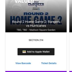 Rangers Playoff tickets Round 2 Game 2 Read disc