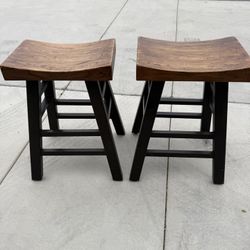 Set Of Two Solid Stools