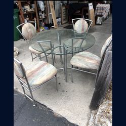 Chrome table and chairs