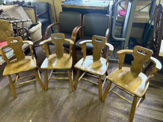 Antique Oak Chairs (Set Of 4)