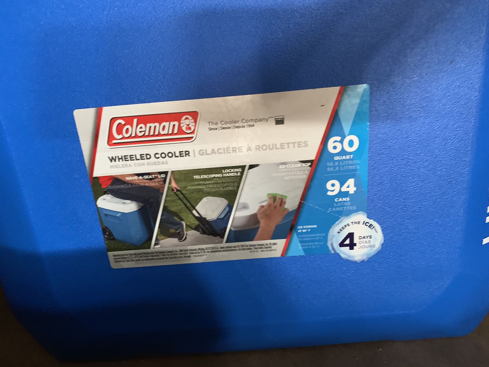 New wheeled Coleman cooler