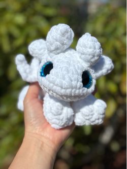 Crochet Light Fury Dragon Plushie 🐉 handmade 🐉