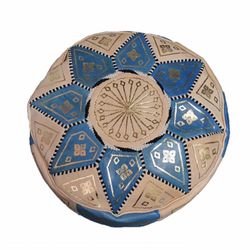 Hand Made Moroccan Leather Poufs hassock ottoman footstool Poof Pouffe
