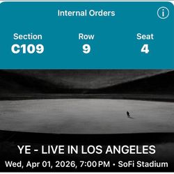 ***KANYE WEST YE SHOW SOFI STADIUM WEDNESDAY 04/01