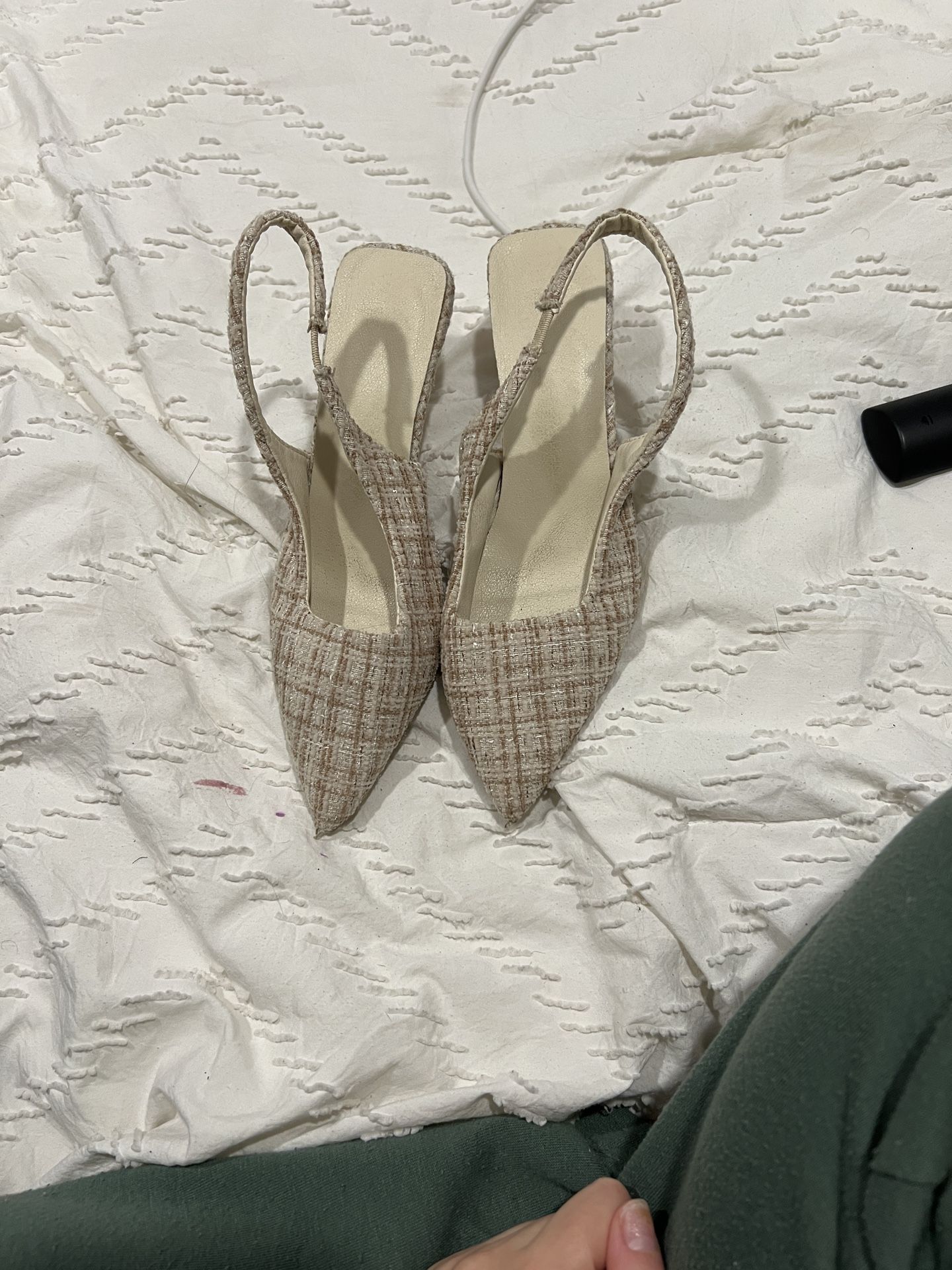 SHIEN Plaid Kitten Heels 