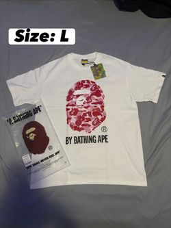 BAPE A Bathing Ape Camo Logo Tee Size L