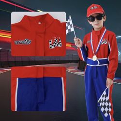 Kids Race Car Driver Jumpsuit Ages 3-12 Size S & L Available Text Size