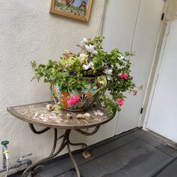Antique metal And Marble table 
