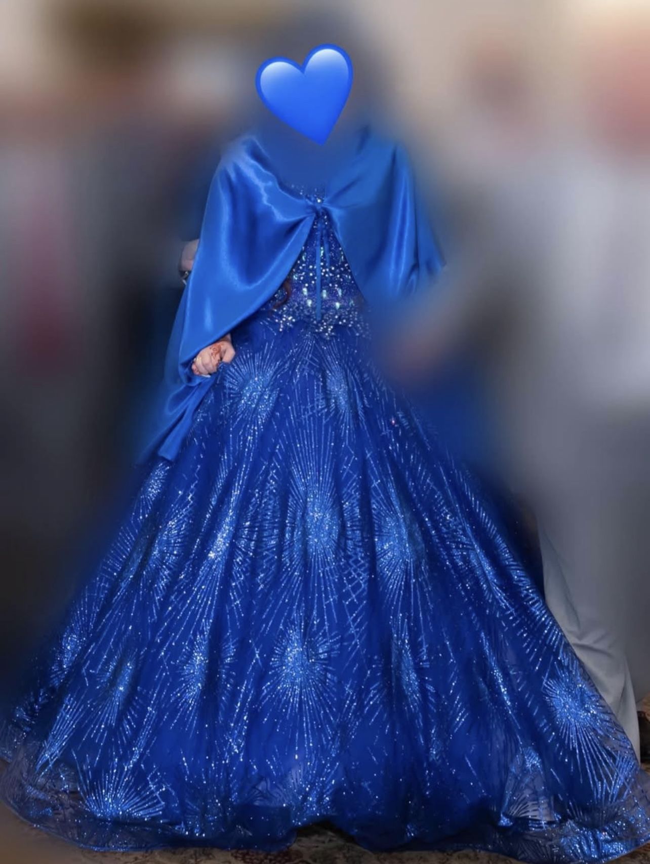 Blue Sparkle Ball Gown Dress