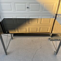 Black Glass Top Desk