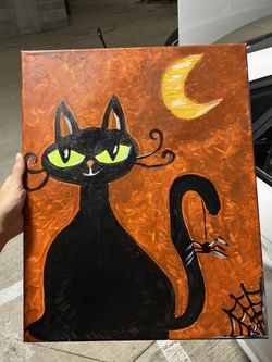 One Of A Kind Halloween Cat Painting