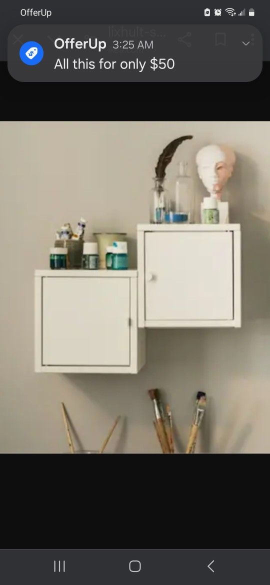 Lixhult Wall Cabinet And Portable Lamp / Storage White / Desk Light