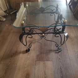 2 End Tables With Glass 50 Dollars Each 100 For Both 