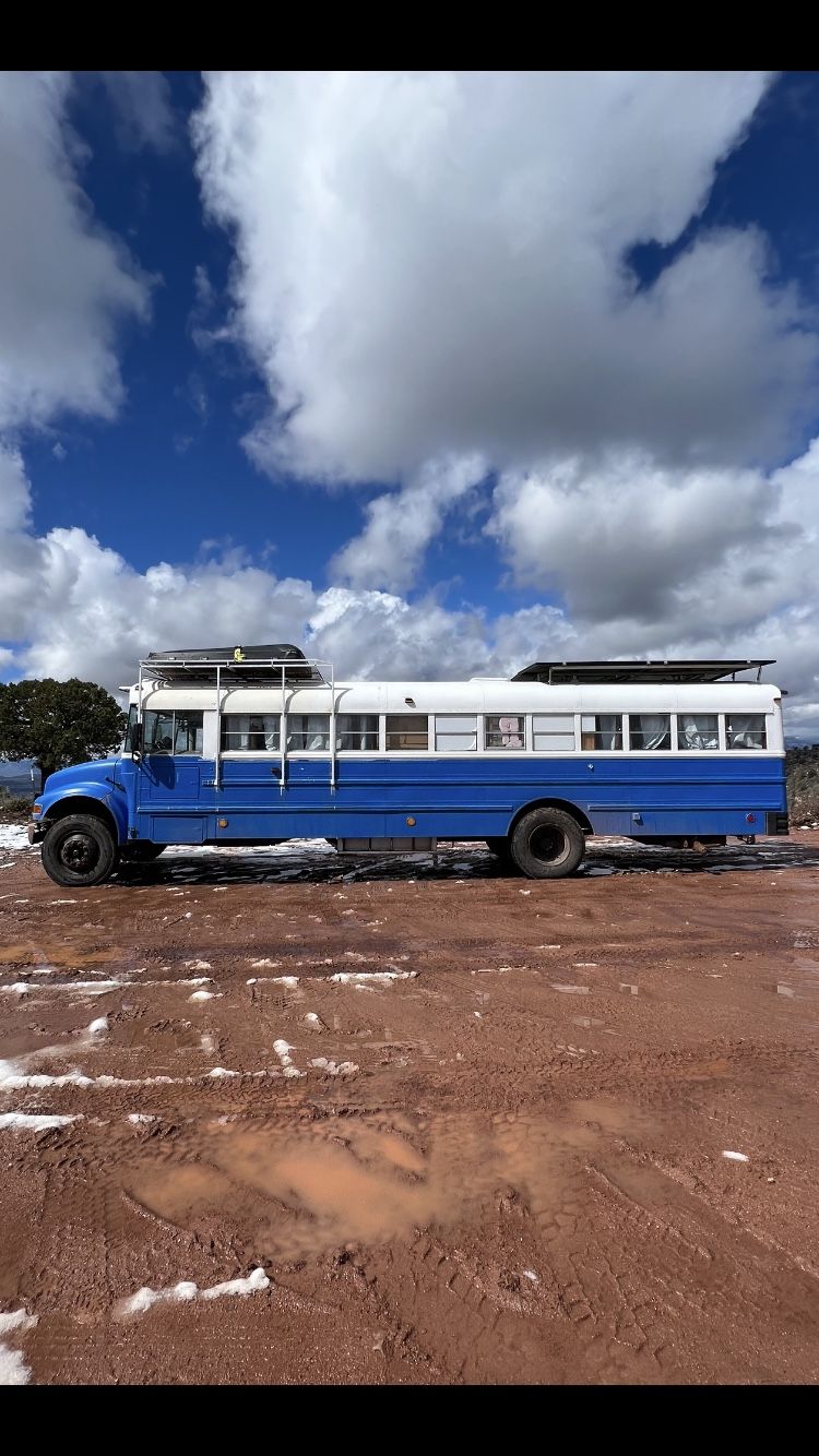 School Bus Converted To Fully Off-Grid Home