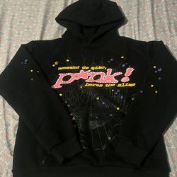 Sp5der Men's Hoodie Black Punk Spider Web