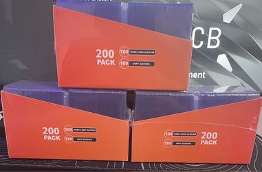 2 pack of 200 count card sleeves (100 hard & 100 soft each