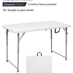 NEW- White Folding table 