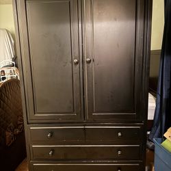 Black Armoire - Well Made- Solid Wood/ Sturdy