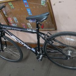 scott sportster PE hybrid bike 21 speed hydro tubing size medium black used good