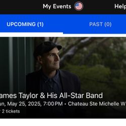 James Taylor at Chateau ste Michelle, 2 Tickets For 5/25 Lawn G/A 