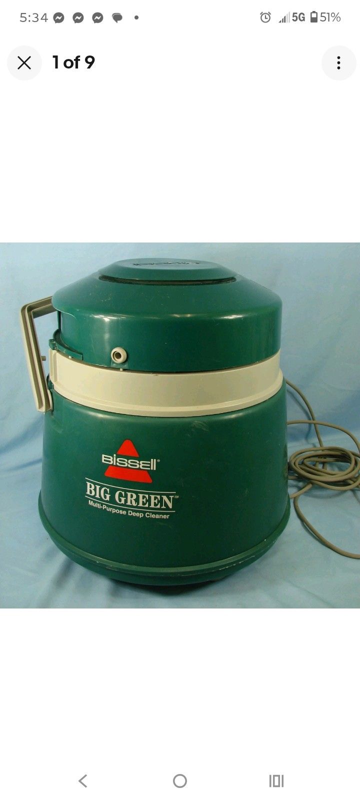 VTG Bissell Big Green Machine 1672 Deep Cleaning Carpet Upholstery Cleaner