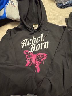 3XL Watso ln Rebel Born Black Graphic Hoodie