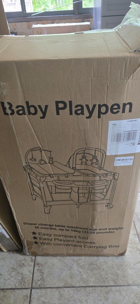 Baby 4 In 1 Pack And Play, Gray New In Box.