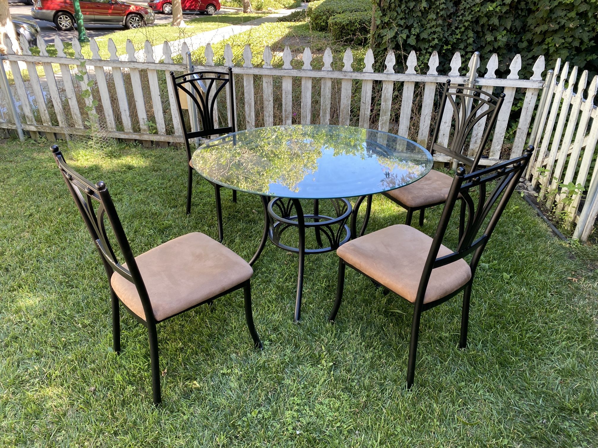 Glass Table & Chairs Dining Set