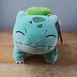 Pokemon 8" Plush Bulbasaur Toy Eyes Closed New
