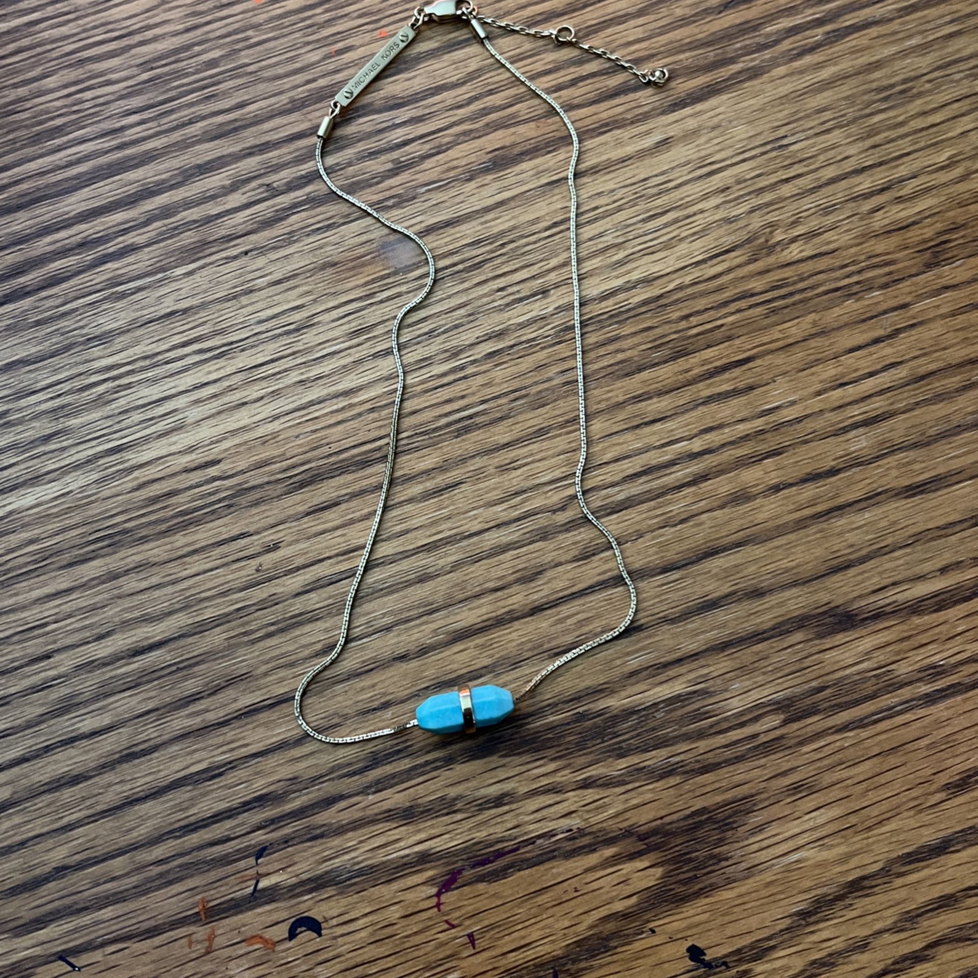 Micheal Kors Turquoise Gold Necklace