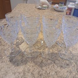 8 Vintage Fastoria Cubed Wine Glasses