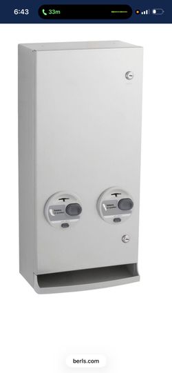 Bobrick B-2706T ClassicSeries Surface-Mounted, Satin Stainless Steel, Push-Button, Token Operated, Sanitary Napkin/Tampon Vendor