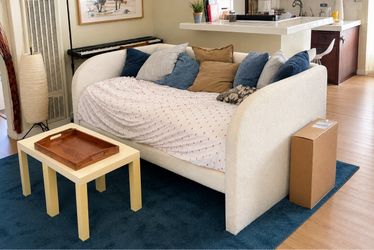 White Boucle Twin Daybed