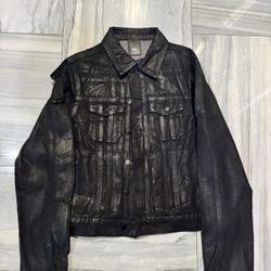 Dior SS04 Strip Waxed Denim Jacket