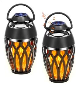 New Vanten 2 Packs Outdoor Bluetooth Speakers, Bluetooth 5.0 Led Flame located in yucaipa