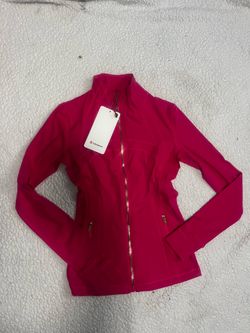 New Lululemon define jacket full color hot pink w gold zipper