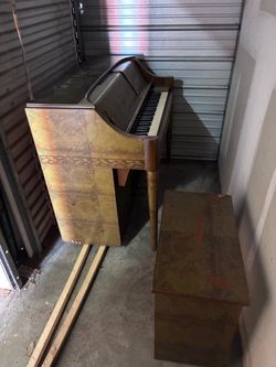 Free Vintage Upright Piano with Bench