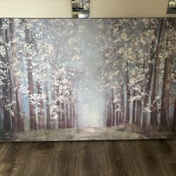 large Cherry Tree Forest Wooden painting/Home decor 